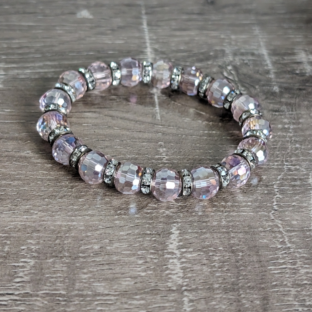 Handmade translucent pink bracelet